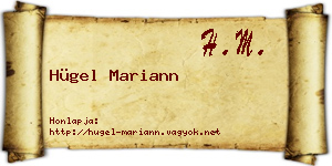 Hügel Mariann névjegykártya